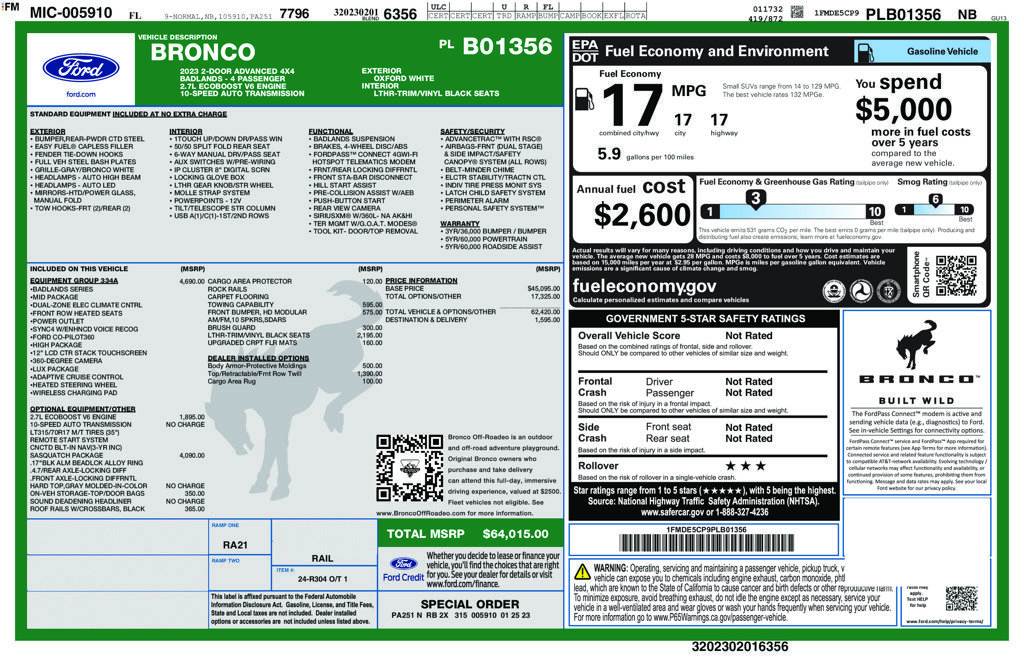 Certified 2023 Ford Bronco Badlands AWD/4WD image 9