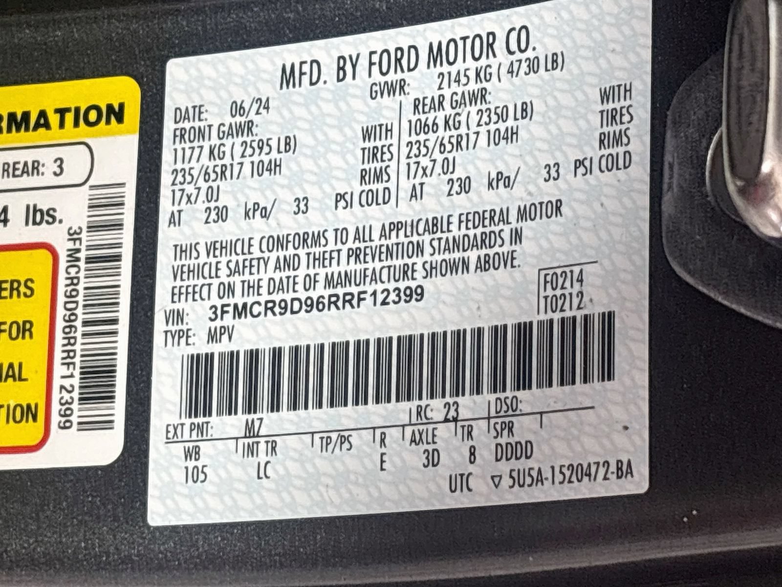 Certified 2024 Ford Bronco Sport Badlands AWD/4WD image 31