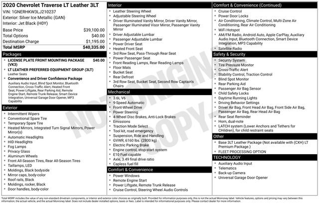 Used 2020 Chevrolet Traverse LT FWD image 27
