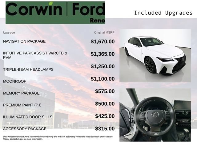 Used 2023 Lexus IS 350 F Sport w/ Navigation Package AWD/4WD image 3