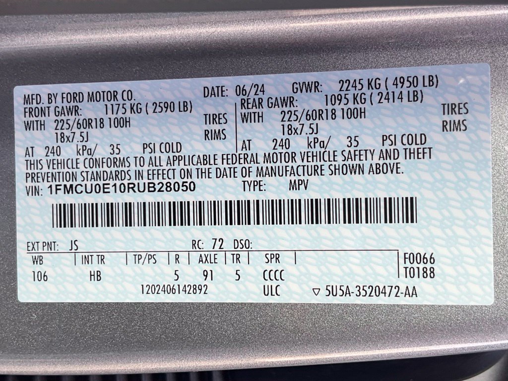 Certified 2024 Ford Escape SE FWD image 46