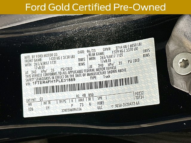 Certified 2023 Ford Ranger XLT w/ Equipment Group 302A High AWD/4WD image 33