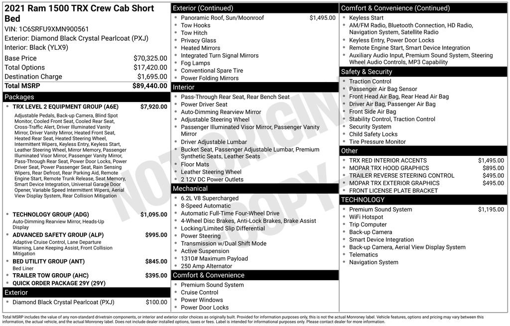Used 2021 RAM 1500 TRX w/ TRX Level 2 Equipment Group AWD/4WD image 47