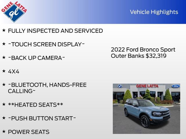 Certified 2022 Ford Bronco Sport Outer Banks w/ Tech Package AWD/4WD image 31