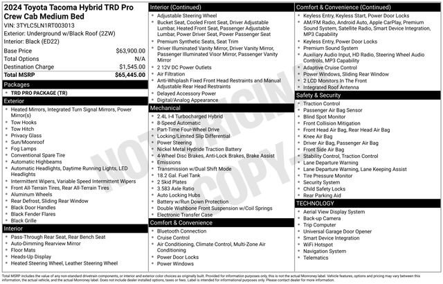 Used 2024 Toyota Tacoma TRD Pro AWD/4WD image 2