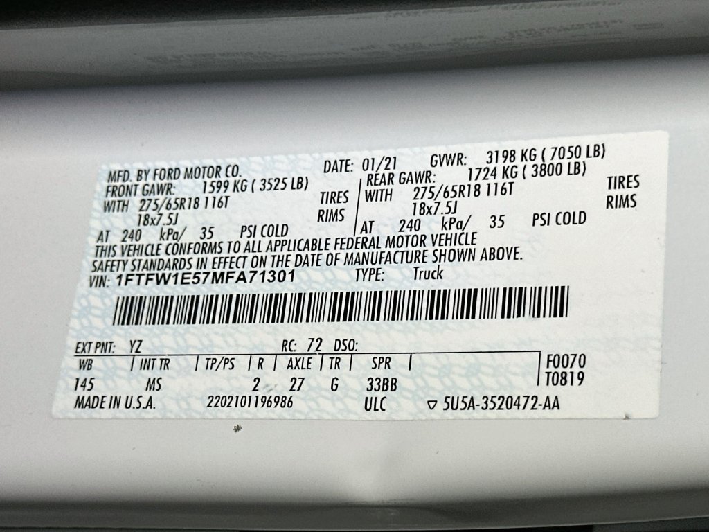 Certified 2021 Ford F150 XLT w/ Equipment Group 302A High AWD/4WD image 24