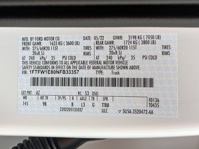 Certified 2022 Ford F150 Platinum w/ Equipment Group 701A High AWD/4WD image 34
