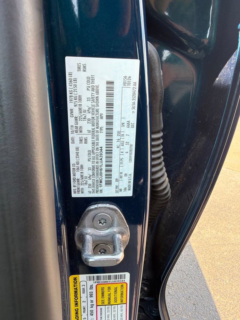 Certified 2020 Ford Escape SEL FWD image 55