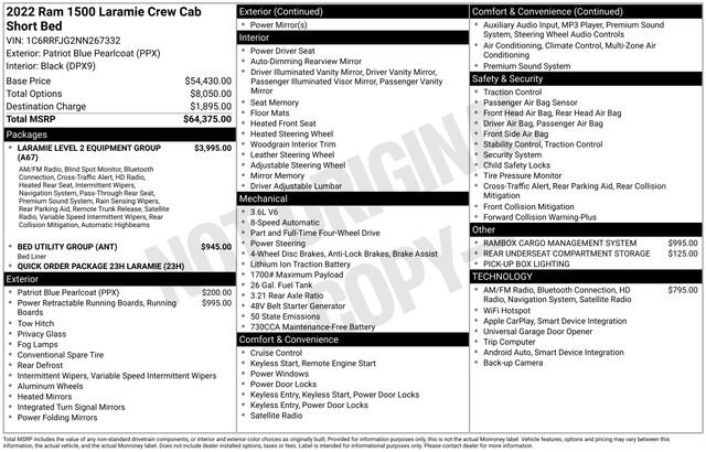 Used 2022 RAM 1500 Laramie AWD/4WD image 3