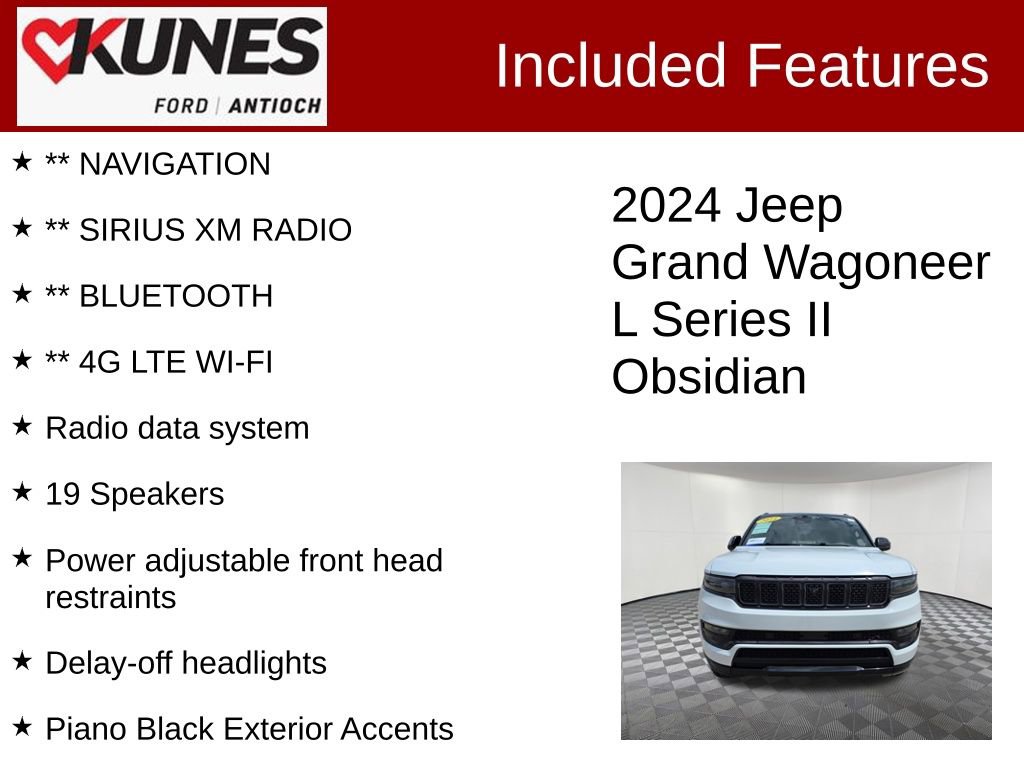 Used 2024 Jeep Grand Wagoneer L Series II w/ Quick Order Packagew 28T AWD/4WD image 4