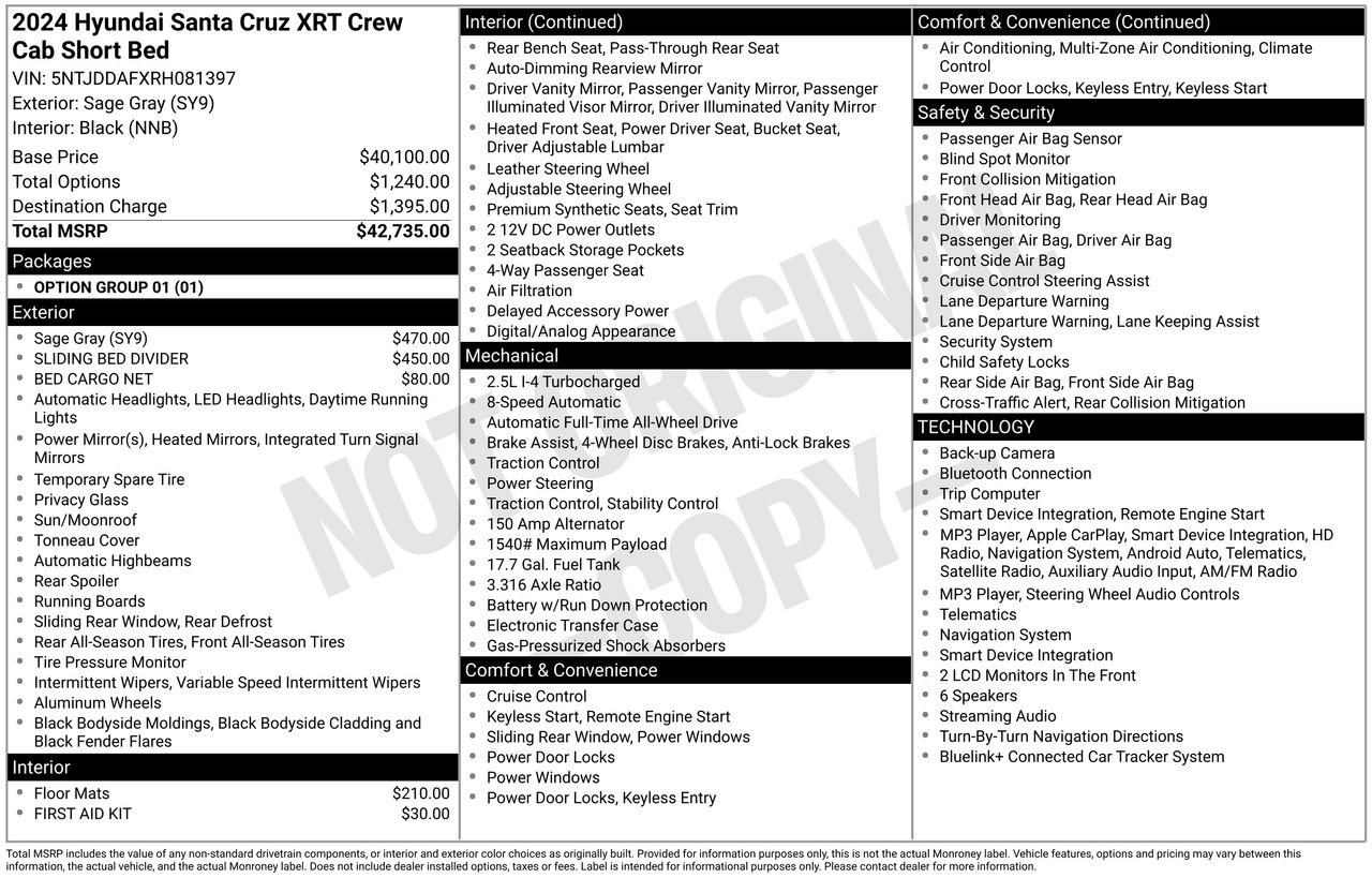 Used 2024 Hyundai Santa Cruz XRT AWD/4WD image 51