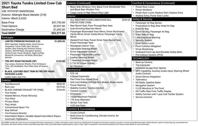 Used 2021 Toyota Tundra Limited w/ Limited Premium Package AWD/4WD image 2