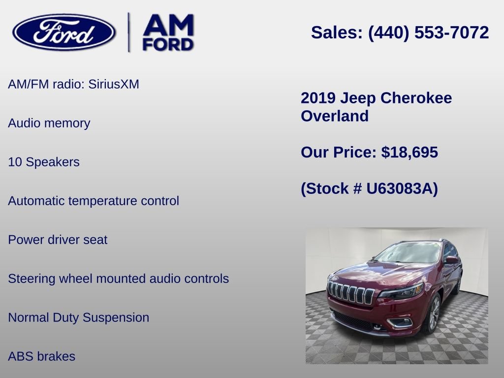 Used 2019 Jeep Cherokee Overland AWD/4WD image 12