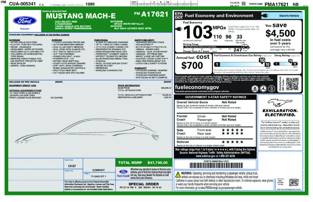 Certified 2023 Ford Mustang Mach-E Select RWD image 3