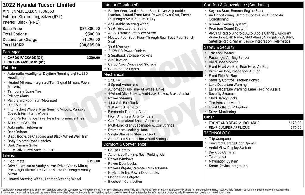 Used 2022 Hyundai Tucson Limited w/ Cargo Package image 10
