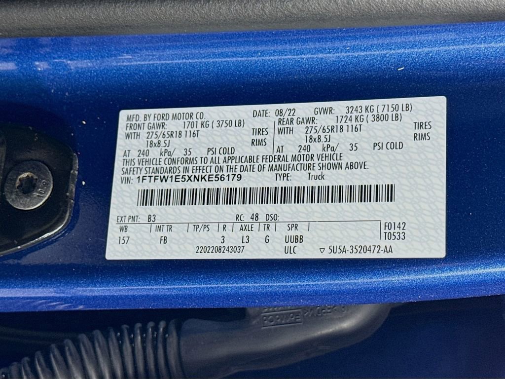 Certified 2022 Ford F150 XLT w/ Equipment Group 302A High image 33