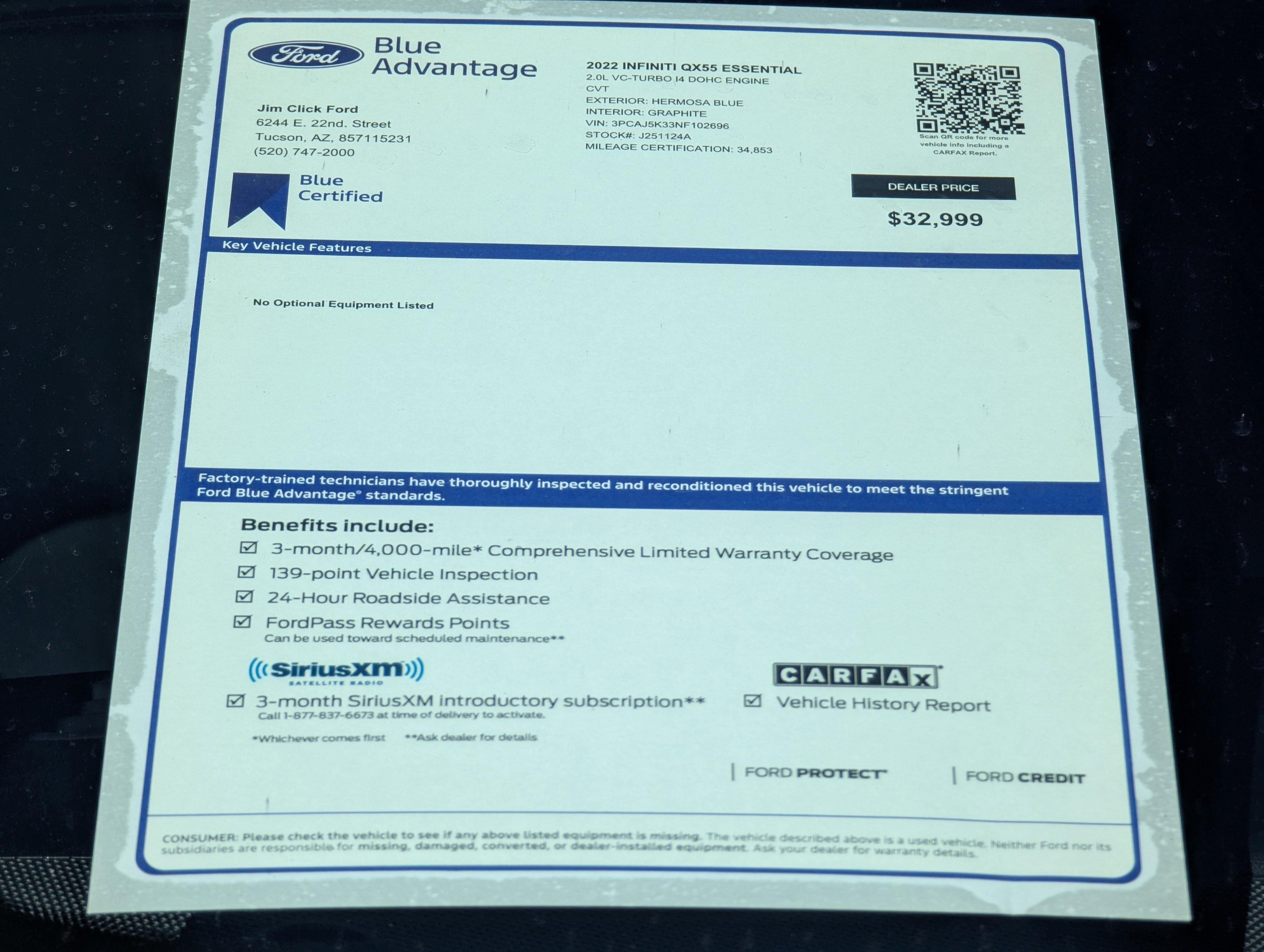 Used 2022 INFINITI QX55 Essential w/ Proassist Package image 14