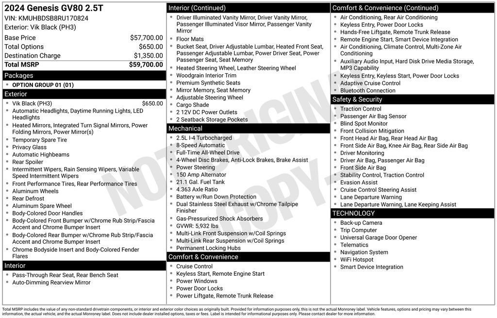 Used 2024 Genesis GV80 2.5T image 33