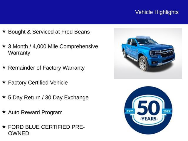 Certified 2024 Ford Ranger XLT w/ Equipment Group 301A High image 9