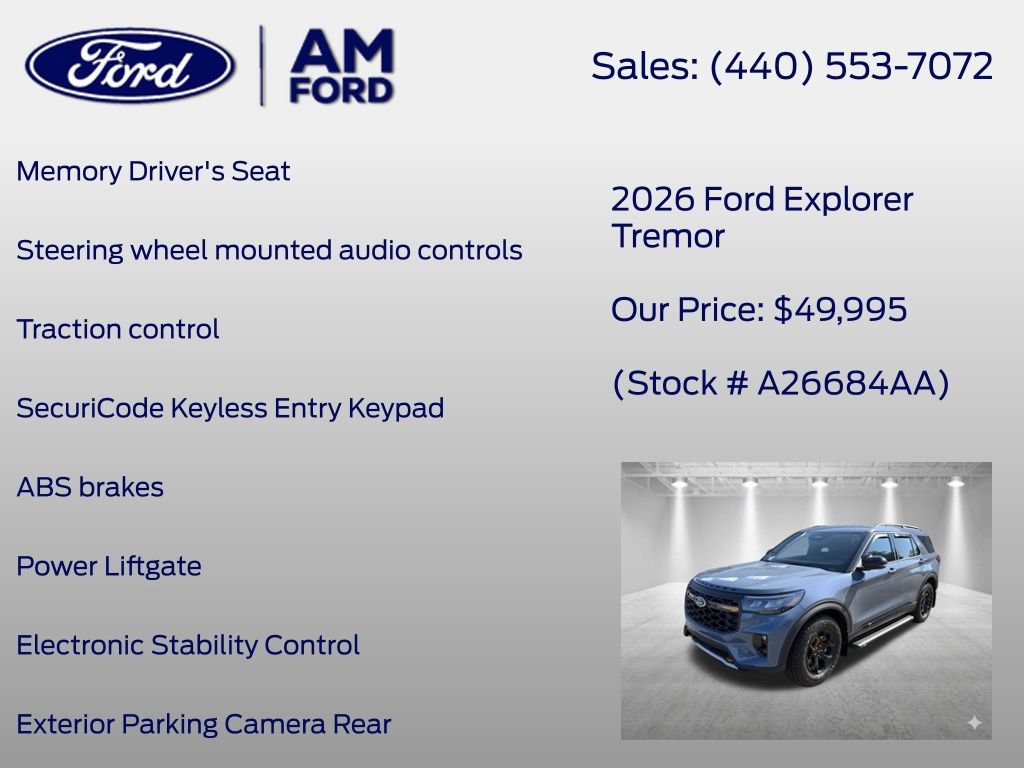 Certified 2026 Ford Explorer Tremor w/ Tremor Convenience Package AWD/4WD image 14