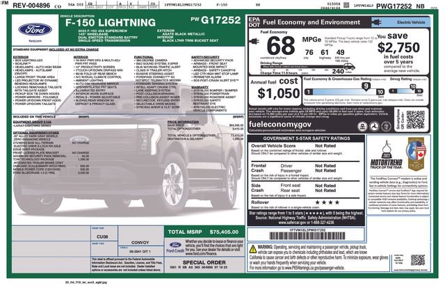 Certified 2023 Ford F150 Lightning Lariat w/ Tow Technology Package AWD/4WD image 6