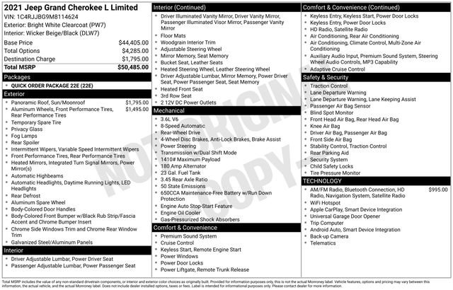Used 2021 Jeep Grand Cherokee L Limited RWD image 39