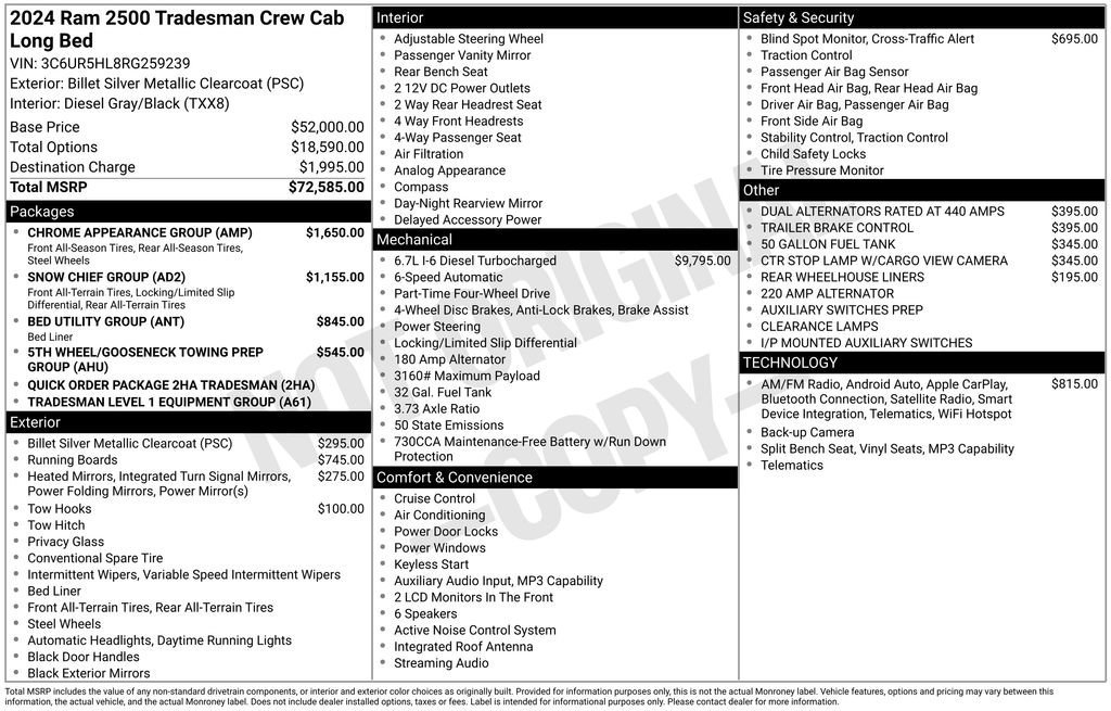 Used 2024 RAM 2500 Tradesman w/ Chrome Appearance Group image 39