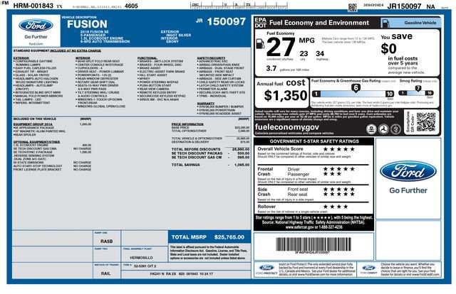 Certified 2018 Ford Fusion SE w/ Equipment Group 201A image 27