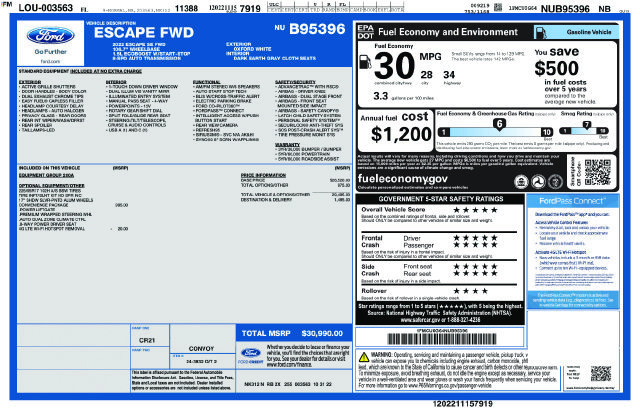 Certified 2022 Ford Escape SE w/ Convenience Package FWD image 6