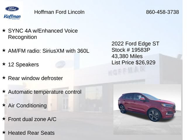 Certified 2022 Ford Edge ST w/ Equipment Group 401A AWD/4WD image 24