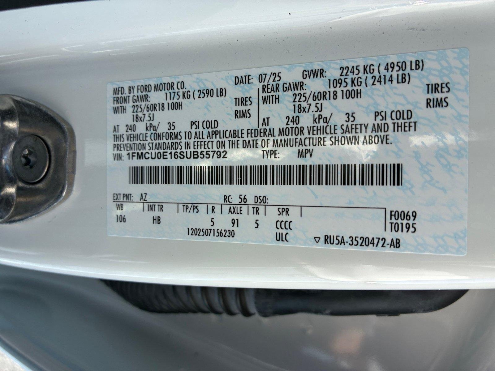 Certified 2025 Ford Escape SE FWD image 25