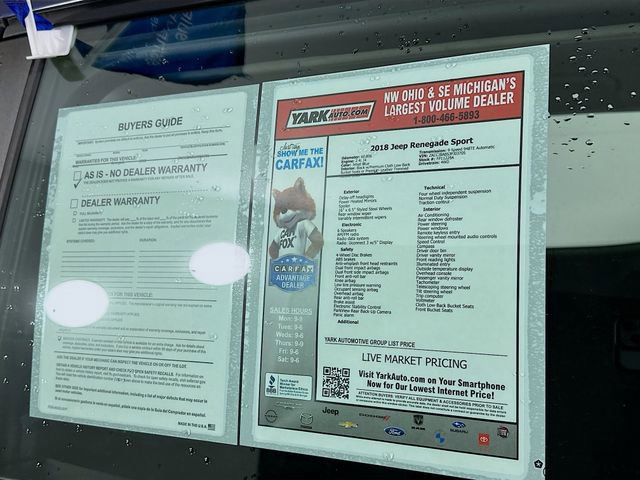 Used 2018 Jeep Renegade Sport w/ Power & Air Group image 14