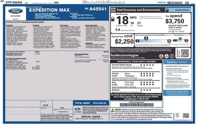 Certified 2021 Ford Expedition Max Limited AWD/4WD image 32