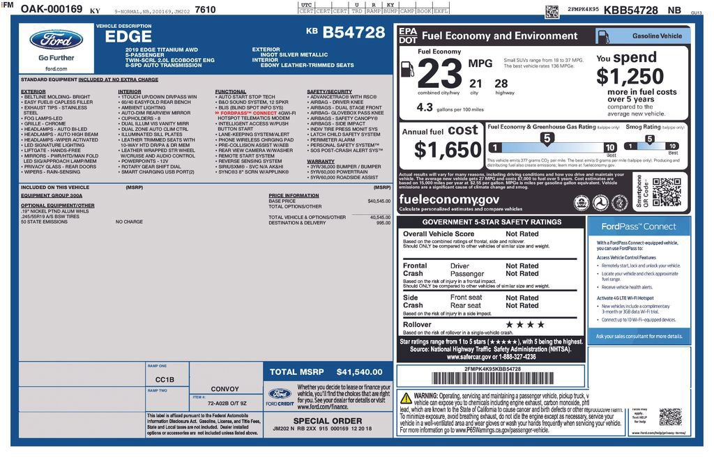 Certified 2019 Ford Edge Titanium image 46