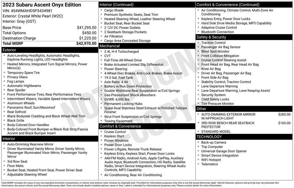 Used 2023 Subaru Ascent Onyx Edition image 33