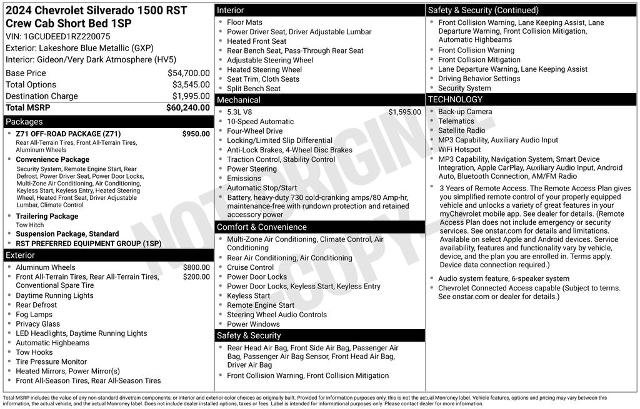Used 2024 Chevrolet Silverado 1500 RST w/ Z71 Off-Road Package AWD/4WD image 5