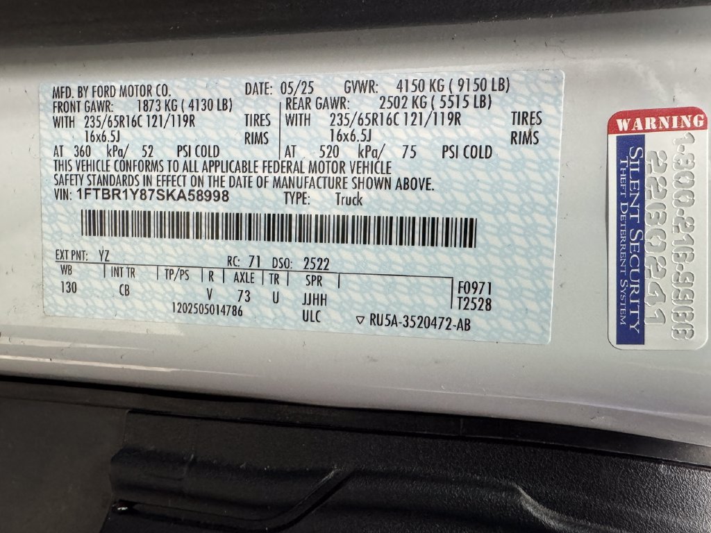 Certified 2025 Ford Transit 250 Low Roof w/ Exterior Upgrade Package RWD image 35