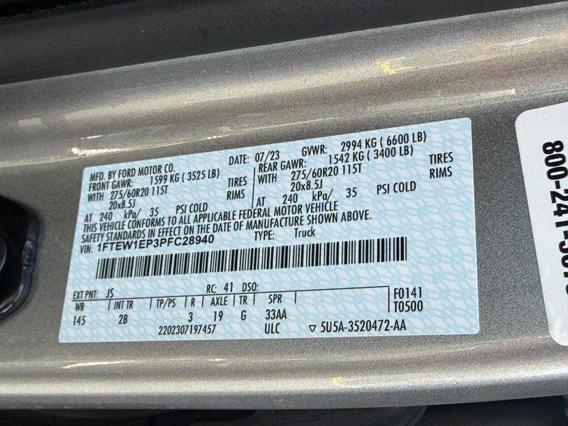 Certified 2023 Ford F150 Lariat w/ Equipment Group 502A High AWD/4WD image 32