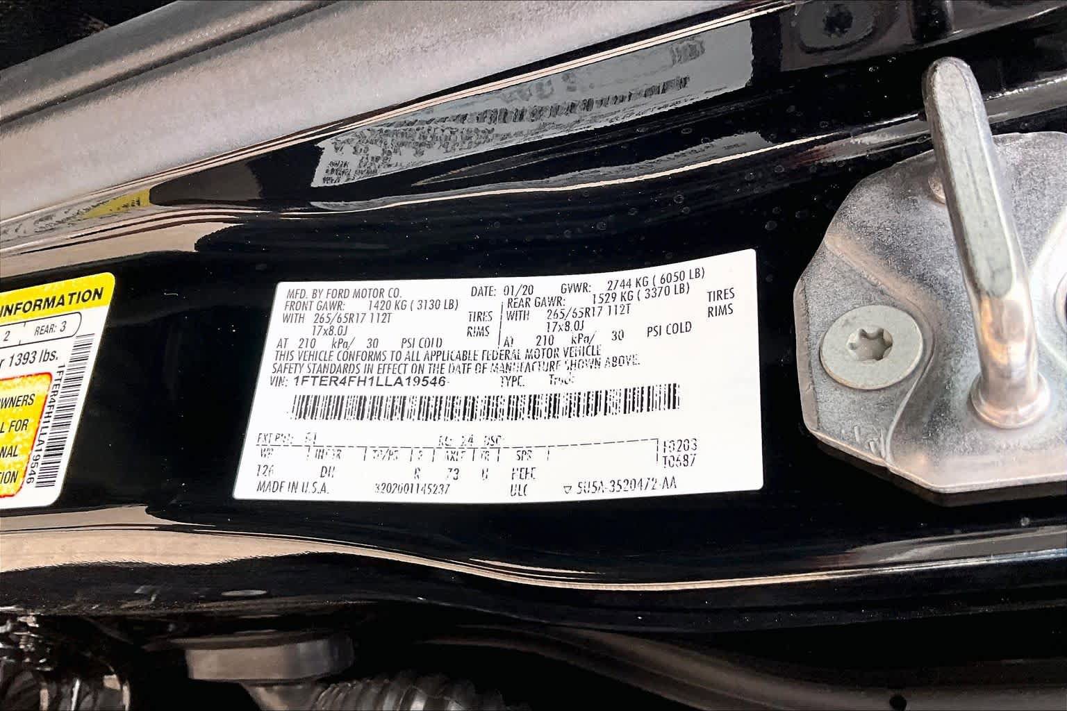 Certified 2020 Ford Ranger Lariat w/ Equipment Group 501A Mid AWD/4WD image 33