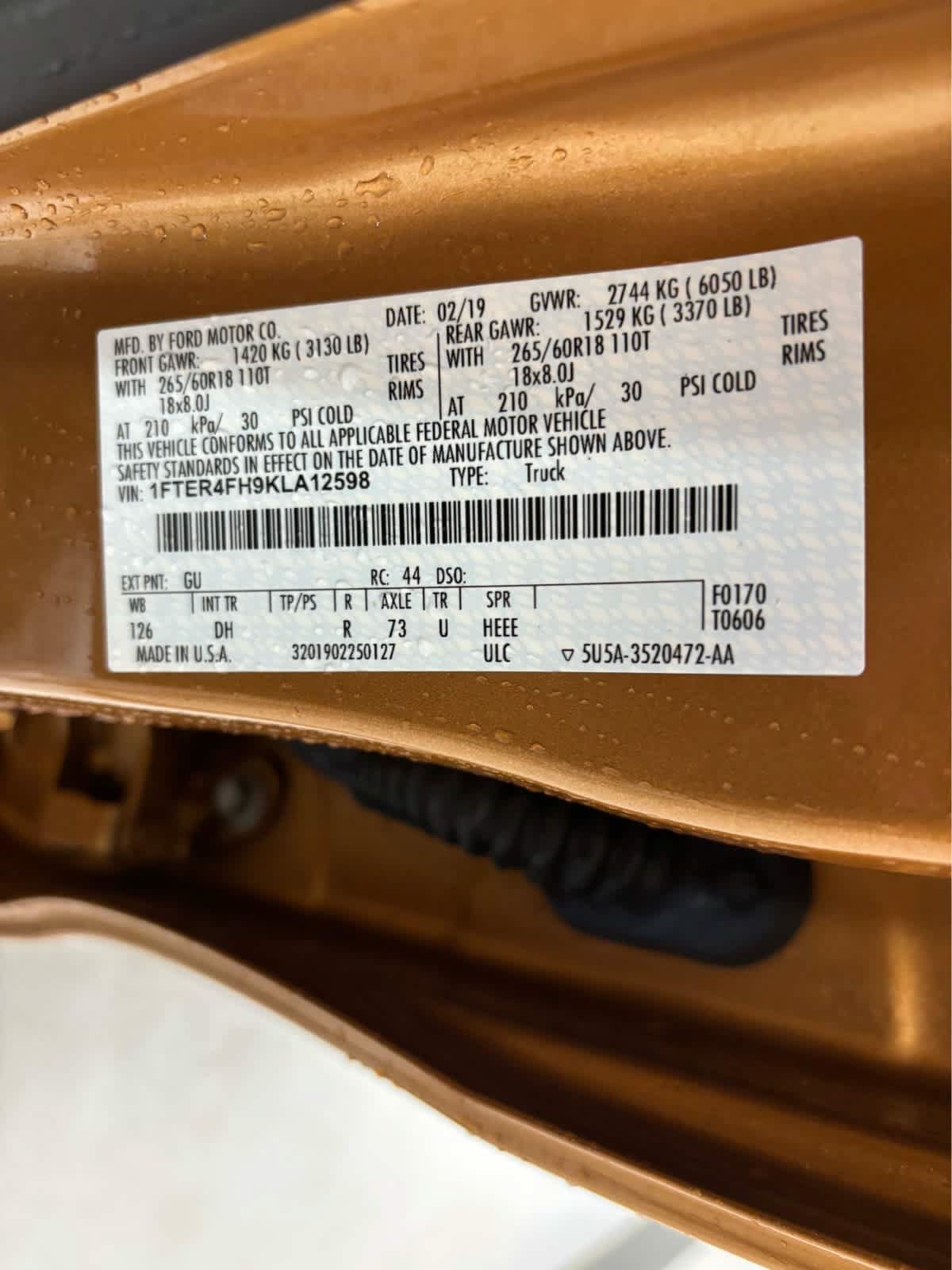 Certified 2019 Ford Ranger Lariat w/ Equipment Group 501A Mid AWD/4WD image 14