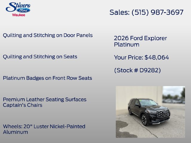 Certified 2026 Ford Explorer Platinum w/ LUX Leather Package AWD/4WD image 22