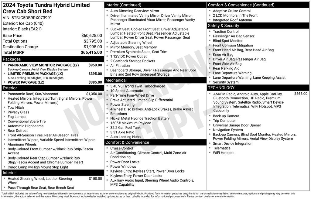 Used 2024 Toyota Tundra Limited AWD/4WD image 8
