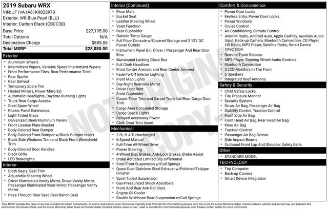 Used 2019 Subaru WRX image 4