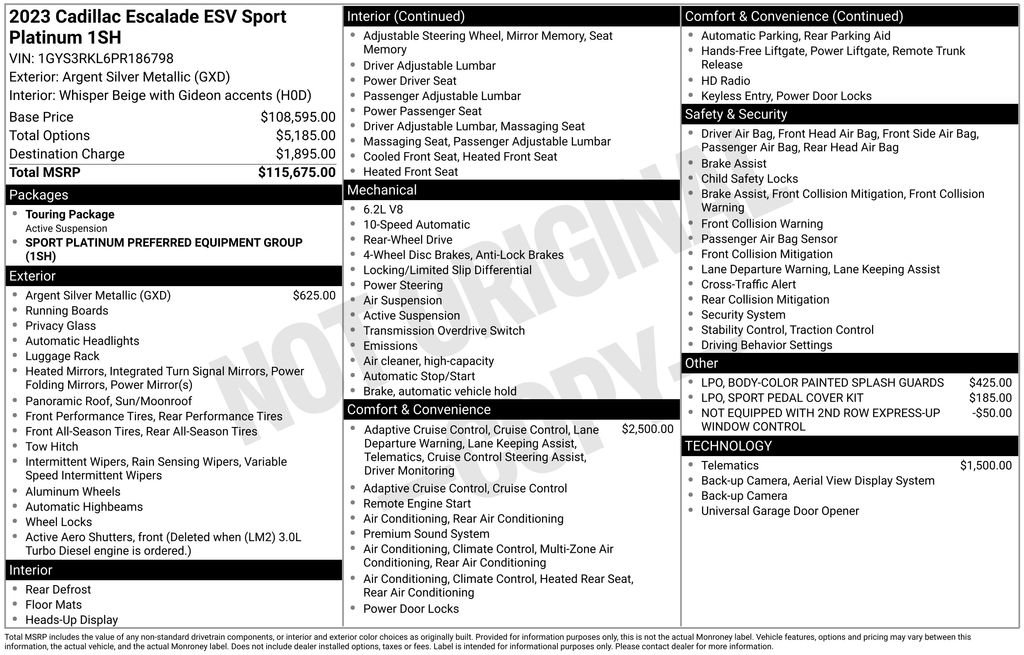 Used 2023 Cadillac Escalade ESV Sport Platinum image 30