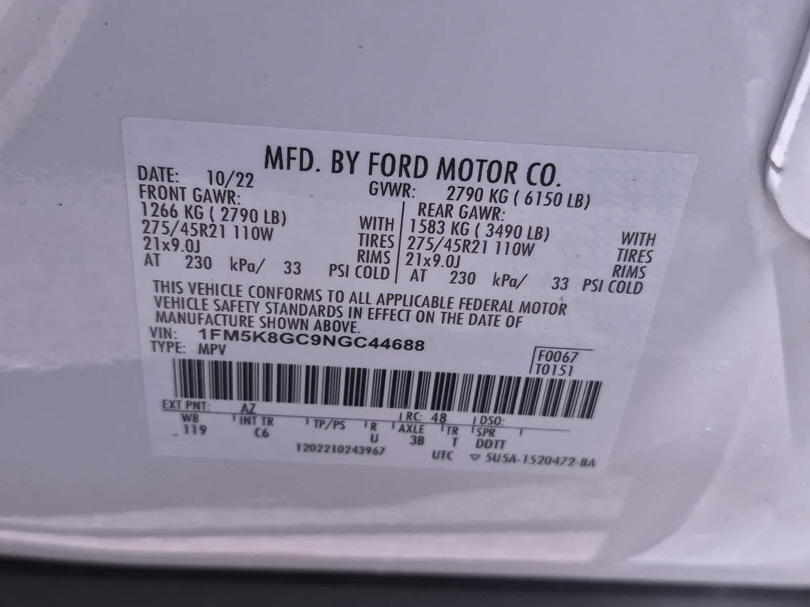 Certified 2022 Ford Explorer ST w/ Equipment Group 401A AWD/4WD image 37