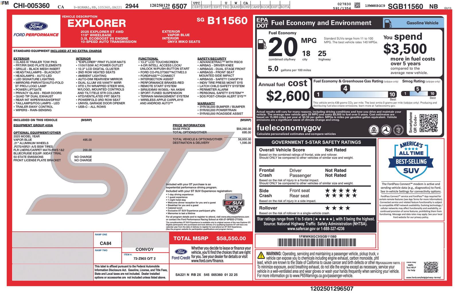 Certified 2025 Ford Explorer ST AWD/4WD image 37
