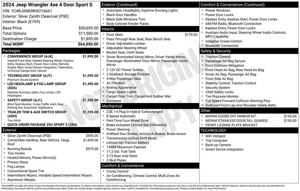 Used 2024 Jeep Wrangler Unlimited w/ Convenience Group AWD/4WD image 24
