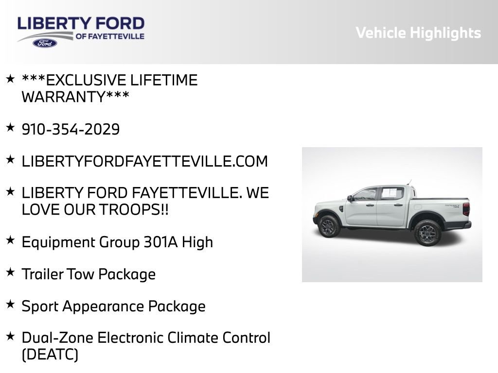 Certified 2024 Ford Ranger XLT w/ Equipment Group 301A High AWD/4WD image 5