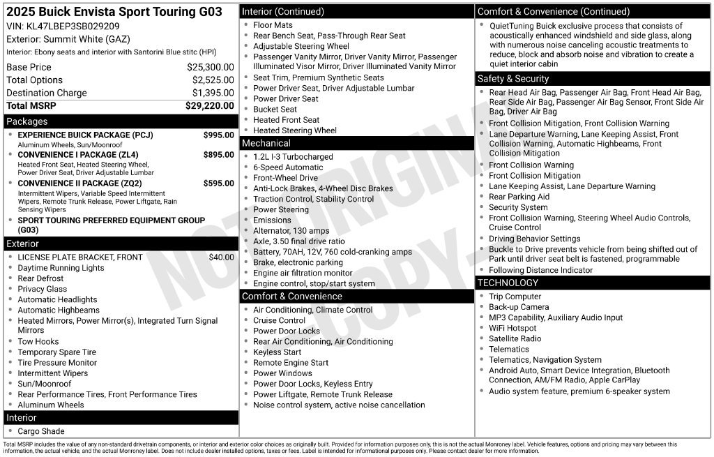 Used 2025 Buick Envista Sport Touring w/ Experience Buick Package FWD image 34
