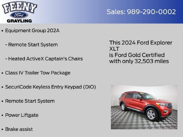 Certified 2024 Ford Explorer XLT w/ Equipment Group 202A AWD/4WD image 14